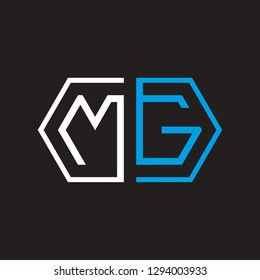 M G initial letter, modern logo design template vector