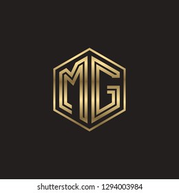 M G initial letter, modern logo design template vector