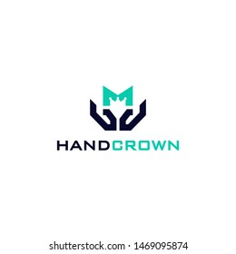 M and G letter, hand peaople, crown and rose logo design vector icon illustration inspiration