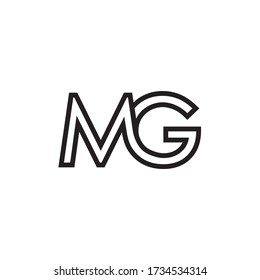 M G lines letter design vector