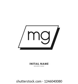 M G MG Initial logo letter with minimalist concept. Vector with scandinavian style logo.