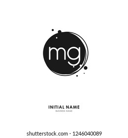 M G MG Initial logo letter with minimalist concept. Vector with scandinavian style logo.