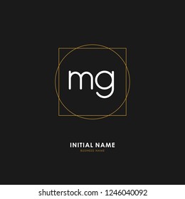 M G MG Initial logo letter with minimalist concept. Vector with scandinavian style logo.