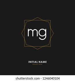 M G MG Initial logo letter with minimalist concept. Vector with scandinavian style logo.