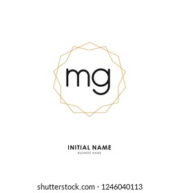 M G MG Initial logo letter with minimalist concept. Vector with scandinavian style logo.