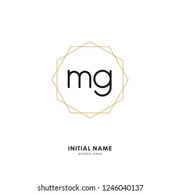 M G MG Initial logo letter with minimalist concept. Vector with scandinavian style logo.