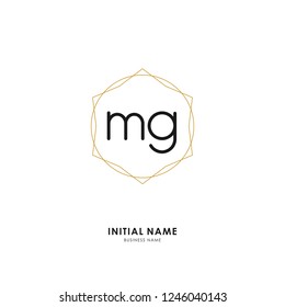M G MG Initial logo letter with minimalist concept. Vector with scandinavian style logo.