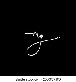 m g mg initial logo handwriting template vector
