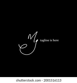 M g Mg initial logo handwriting template vector