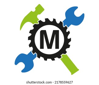 M Logo, Vektorgrafik mit vollständiger Farbvorlage Symbol