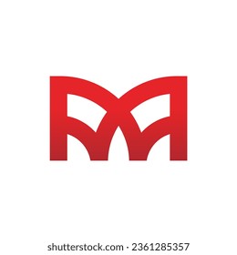 M geometry monogram logo vector image
