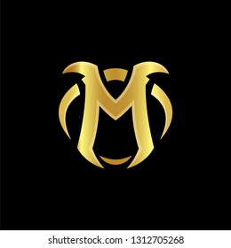 M Gold Logo Designs Gradation