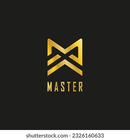 M letra maestra de oro vectorial símbolo de símbolo de forma icono de diseño conjunto abstracto plantilla