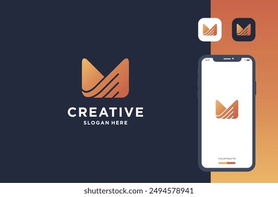 m growth logo design business brand inspiration