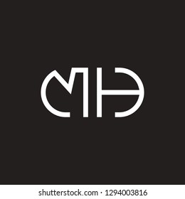 M H initial letter, modern logo design template vector