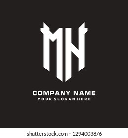 M H initial letter, modern logo design template vector
