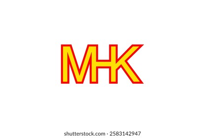 M H K logo icon letter M H and K simple logo with outline vector isolated 