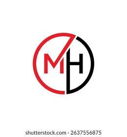 M and H Letter Logo Vector 003