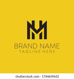m h letter real estate logo design. modern m h letter joint line logo.  