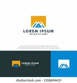 M H logo template, Real estate icon design vector illustration