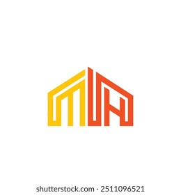 M H logo template, Real estate icon design vector illustration
