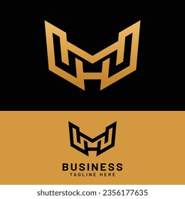 Plantilla de diseño de logotipo inicial de M H MH HM Letter Monograma. Adecuado para el Deporte General Fitness Finance Construcción Compañía de ropa de empresa de compras en diseño de logotipo de estilo moderno sencillo.
