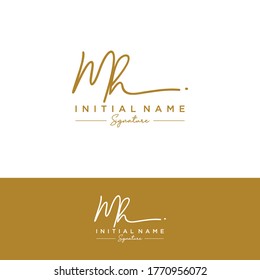 M H MH Initial letter handwriting and signature logo.
