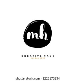 M H MH Initial logo template vector