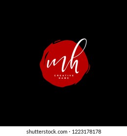 M H MH Initial logo template vector