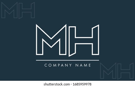 M H MH Initial logo template vector

