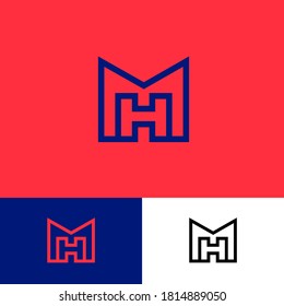 M and H monogram. My Home logo. Monogram consist of connected letters. Logo can be used for building, real estate, smart House, furniture and home stuffs.