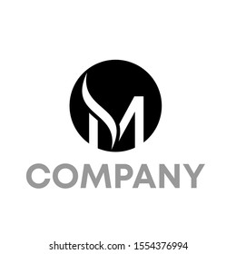 M hair logo design vector template