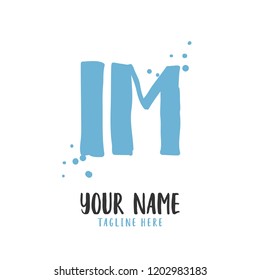 I M Handwritten logo template