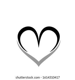 M Heart Logo Design Simple Modern Template