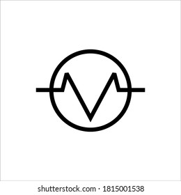 Signo vectorial de diseño de logotipo de núcleo M