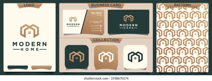Vector de diseño de icono del logotipo del hogar M.