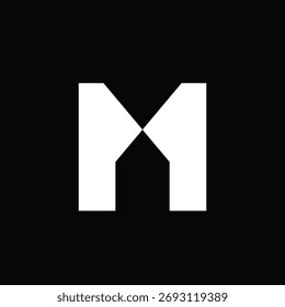 M HOME DISEÑO DE LOGOTIPO DE ESPACIO NEGATIVO IDEA VECTOR.eps