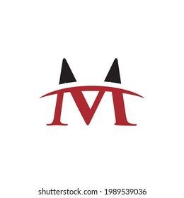 m horizon design logo , abstrak
