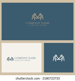 M Horse elegant logo line style