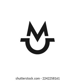 M horseshoe logo design vector sign