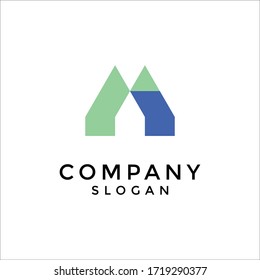 M house logo. the combination of the letter M with the house is combined with the negative space method. editable and easy to custom