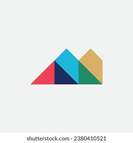 M house logo design illustration vector template