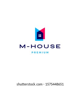 m house logo vector icon illustration in overlapping style