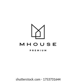 M House Logo Vector Icon Illustration	