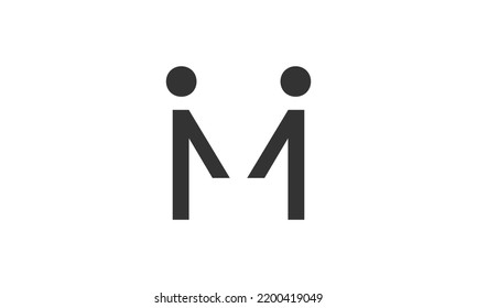 m human logo design vector sign template
