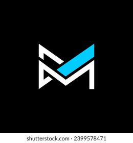 M icon logo letter flat isolated graphic
