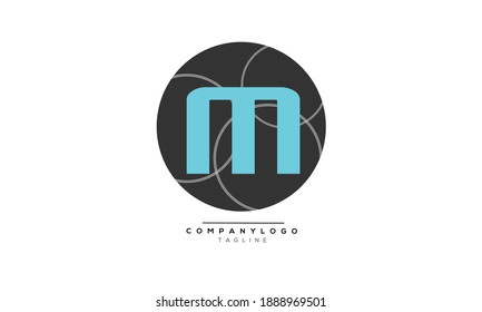 Diseño del logotipo del alfabeto de texto de letra monograma del icono M