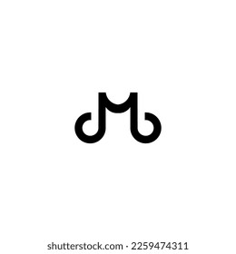 M icon. Simple style M company poster background symbol. M brand logo design element. M t-shirt printing. vector for sticker.