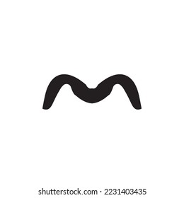 M icon. Simple style poster background symbol. M brand logo design element. M sign. M t-shirt printing. Vector for sticker.