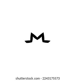 M icon. Simple style poster background symbol. M brand logo design element. M sign. M t-shirt printing. Vector for sticker.